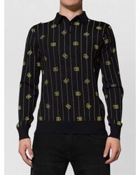 Dolce & Gabbana - Logo Print Long Sleeve Polo - Lyst