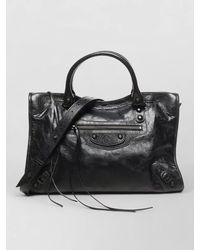 Balenciaga - Tote Bag Textured Leather Top Handles Strap - Lyst