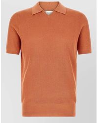 Brunello Cucinelli - Rib Knit Cotton Polo Short Sleeve - Lyst