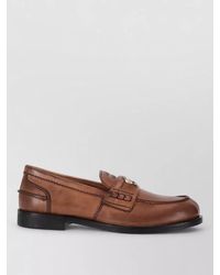 Miu Miu - Leather Penny Strap Loafers Round Toe - Lyst