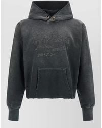 Maison Margiela - Cotton Logo-Embroidered Cropped Hoodie - Lyst