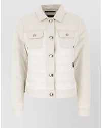 Moorer - Polyester Denim-Insert Down Jacket - Lyst