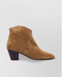 Isabel Marant - Chunky Heel Suede Ankle Boots - Lyst