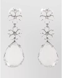 Self-Portrait - Crystal-Embellished Flower Tiered Earrings - Lyst