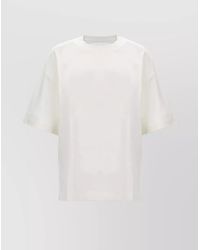 Jil Sander - Ribbed Crew Neck Logo Print Oversized T-Shirt - Lyst