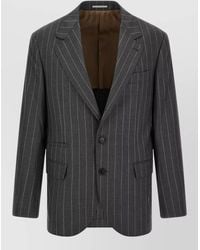 Brunello Cucinelli - Pinstripe Single-Breasted Suit Jacket - Lyst