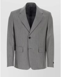 Prada - Wool Mohair Single Breasted Blazer - Lyst