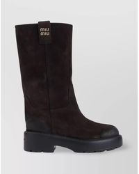 Miu Miu - Leather Knee-High Boots Oversized Sole - Lyst