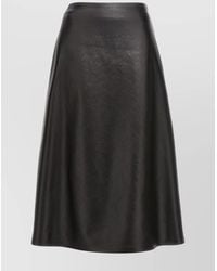 Balenciaga - Leather High-Rise Midi A-Line Skirt - Lyst