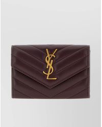 Saint Laurent - 'Envelope' Small Wallet Chevron Pattern - Lyst