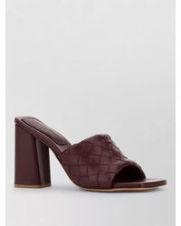 Bottega Veneta - Nappa Leather Parco Mules Block Heel Open Toe - Lyst