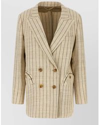 Blazé Milano - Serene Everyday Tailored Striped Double Breasted Jacket - Lyst