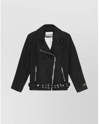 Ganni - Bouclé Biker Jacket - Lyst