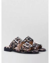 Ganni - Buckle Sandals Double Strap Flat Sole - Lyst