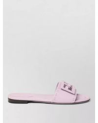 Fendi - Silk Nylon Flat Sole Open Toe Slides - Lyst