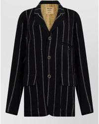 Uma Wang - Striped Virgin Wool Single Breasted Coat - Lyst