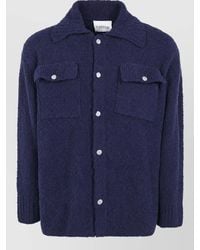 Laneus - Wool Knit Boxy-Fit Overshirt - Lyst