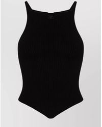 Courreges - Ribbed Asymmetric Square Neck Sleeveless Top - Lyst