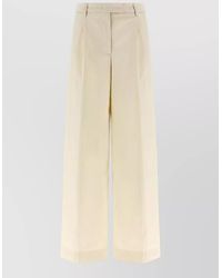 Thelatest - Cotton Wide-Leg Pleated Trousers - Lyst