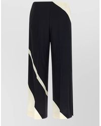 Alberta Ferretti - Cropped Trousers Wide Leg Color Block Design - Lyst