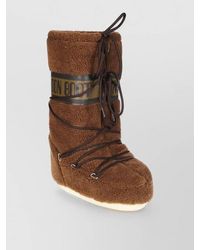 Moon Boot - Faux Fur Boots Flat Sole Round Toe - Lyst