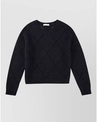 Zanone - Crew Neck Knitwear Diamond Pattern Long Sleeves - Lyst