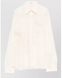Ermanno Scervino - Silk Floral-Embroidered Long-Sleeve Shirt - Lyst