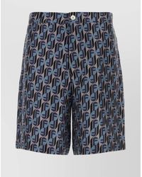 Fendi - Printed Silk Bermuda Shorts - Lyst