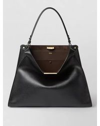 Fendi - Way Large Leather Suede Tote Bag - Lyst