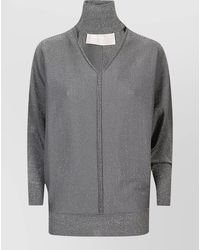 Circus Hotel - Ribbed Turtleneck Long-Sleeve Knitted Top - Lyst