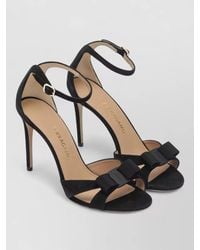 Ferragamo - Pumps Bow Detail Open Toe Suede - Lyst