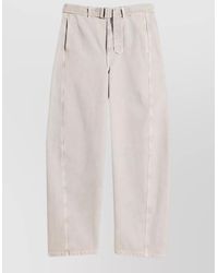 Lemaire - Wide Leg Silk Blend Trousers Belt Loops - Lyst