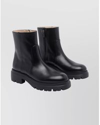 Stuart Weitzman - Chunky Heel Leather Ankle Boots With Lug Sole - Lyst