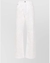 P.A.R.O.S.H. - Sequin-Embellished Straight-Leg Denim Jeans - Lyst