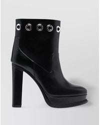 McQueen - Leather Platform Ankle Boots - Lyst