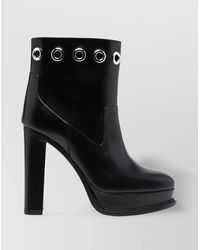 McQueen - Leather Platform Ankle Boots - Lyst