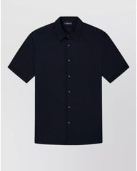 Emporio Armani - Cotton Shirt Casual Style Collared Zip Detail - Lyst