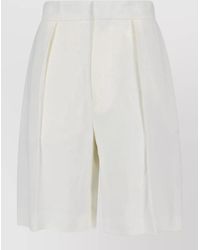 Victoria Beckham - Straight Shorts Back Pockets Pleated Front - Lyst