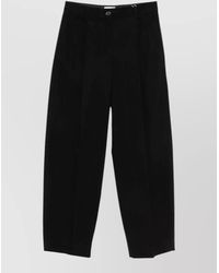 TOTEME - High Waist Pleated Cotton Wide Leg Trousers - Lyst