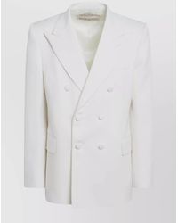 Valentino - Wool Double Breasted Coat - Lyst
