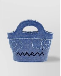 Marni - Frayed Top Handle Graphic Print Tote Bag - Lyst