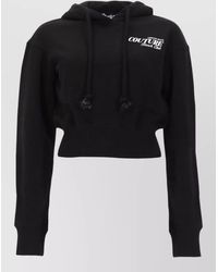 Versace Jeans Couture - Cropped Logo-Print Knitted Top - Lyst