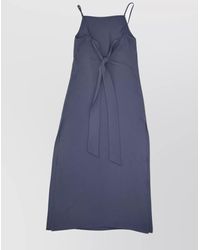 P.A.R.O.S.H. - Midi Length Spaghetti Straps Tie Detail Dress - Lyst