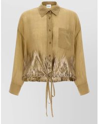Nude - Linen Shirt Chest Pocket Drawstring Hem - Lyst
