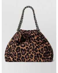Stella McCartney - Falabella Mini Velvet Leopard-Print Shoulder Bag - Lyst