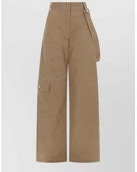 MSGM - High Waist Cargo Pants Button Detail - Lyst