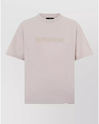 Represent - Logo Embroidered Crew Neck Cotton T Shirt - Lyst