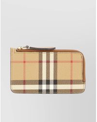 Burberry - Checkered Pattern Wallet And Cardholder - Lyst