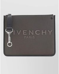 Givenchy - Canvas Zipped Pouch Leather Trims Keyring - Lyst