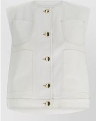 Fabiana Filippi - Denim Knit Sleeveless Vest Round Neck - Lyst